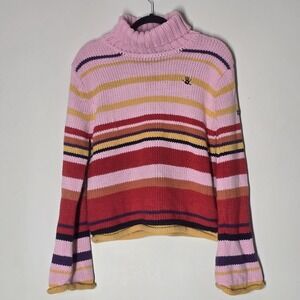 Mudd Chunky Knit Sweater Girls XL (16)Y2K 2000s Acrylic Pullover VTG Turtleneck